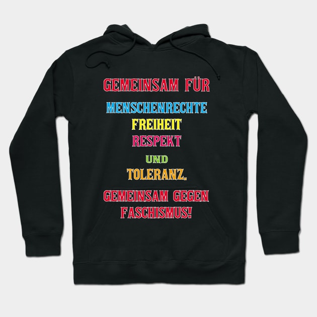 Gemeinsam gegen Faschismus Hoodie by shirtsandmore4you